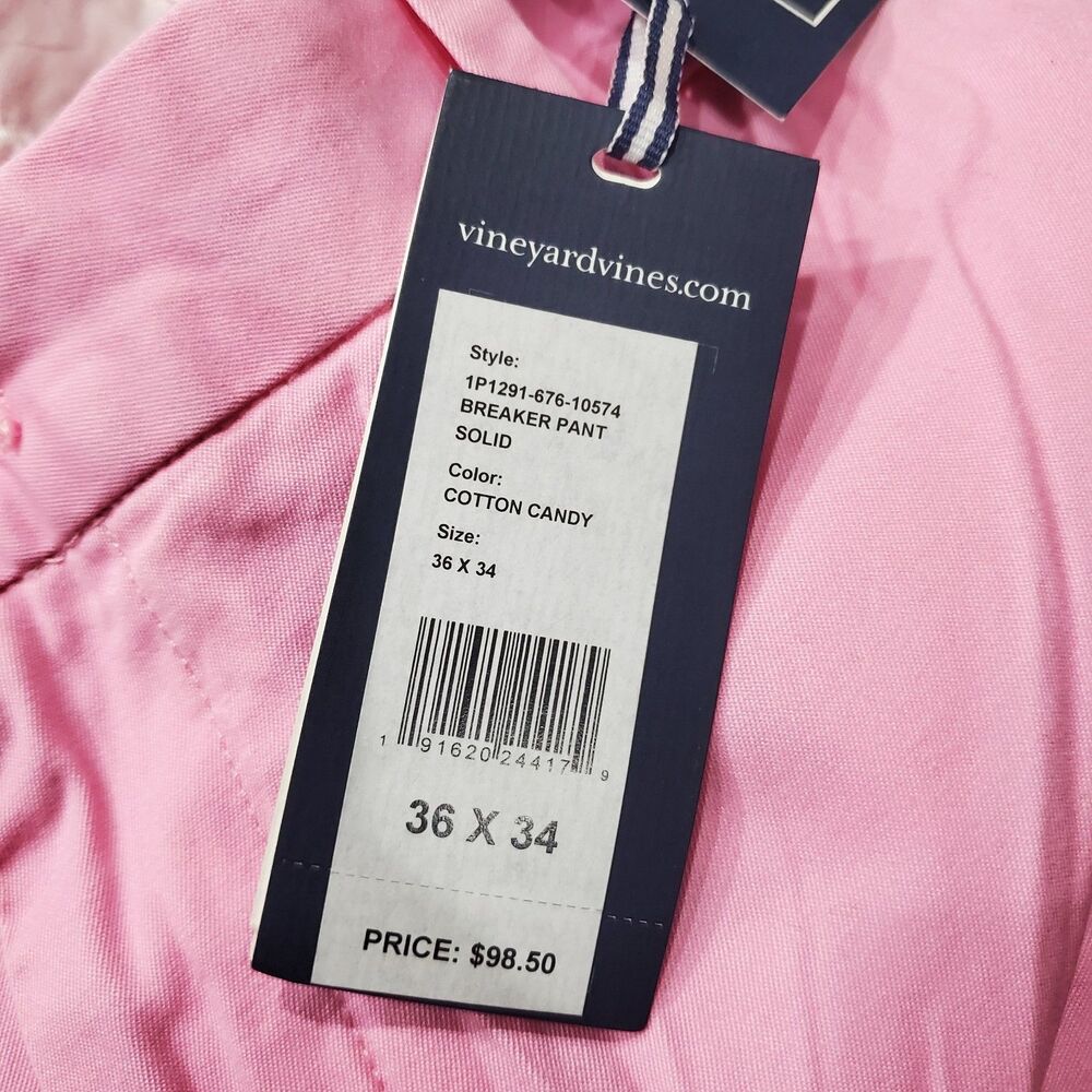 VINEYARD VINES Pants BREAKER Mens 36x34 Pink Chino Straight Casual Preppy - Picture 9 of 10